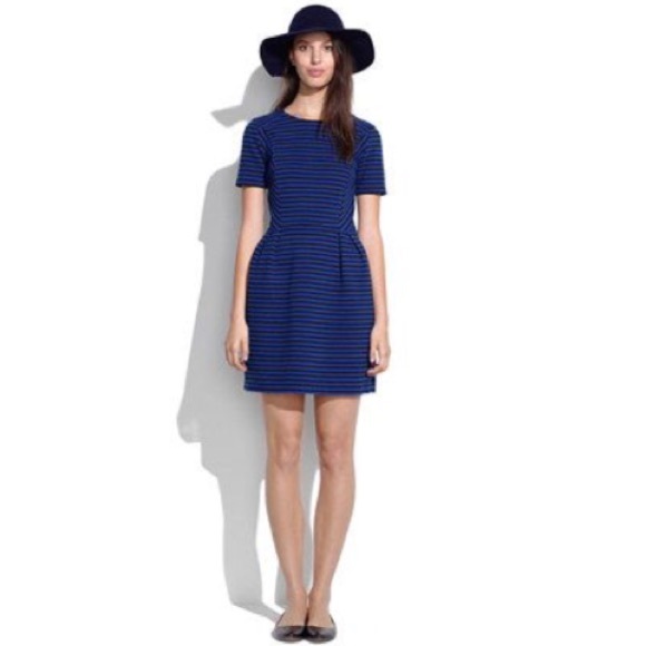 Madewell Dresses & Skirts - Madewell | Gallerist Ponte Blue Striped Dress